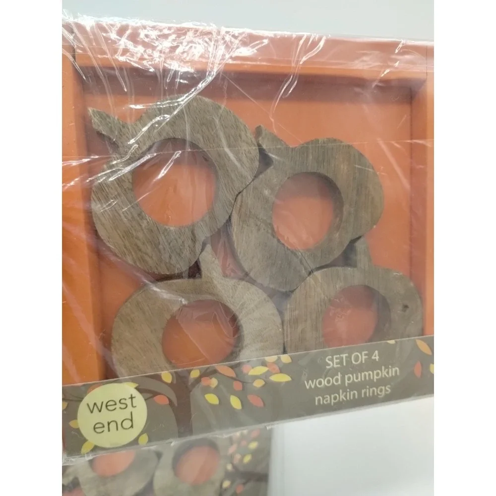 8 Wood Pumpkin Napkin Rings West End Stein Mart Thanksgiving Fall
